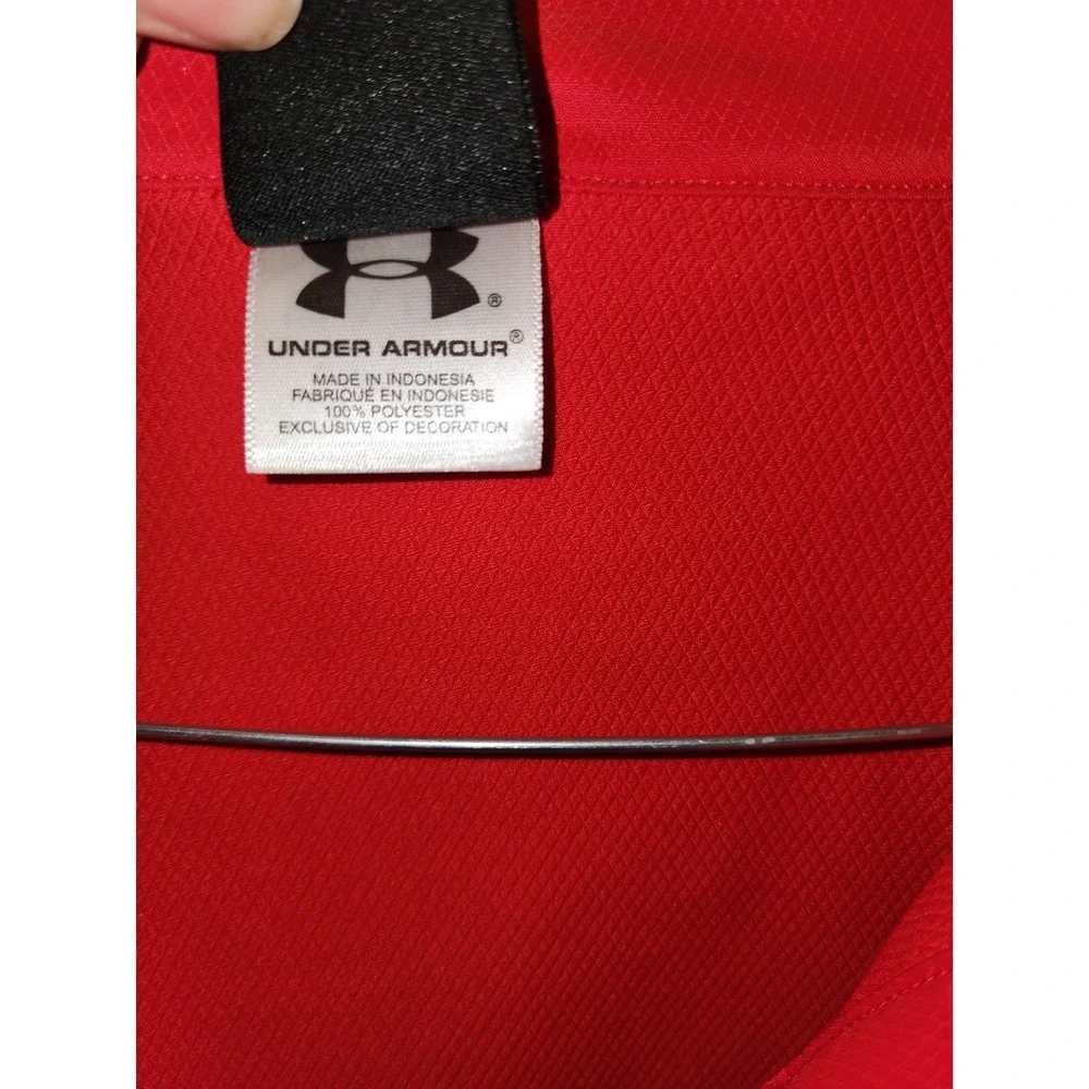 Lot Of 2 Men's Under Armour Wind Breaker 1/4zip  Jackets, Size XL Red And Blue